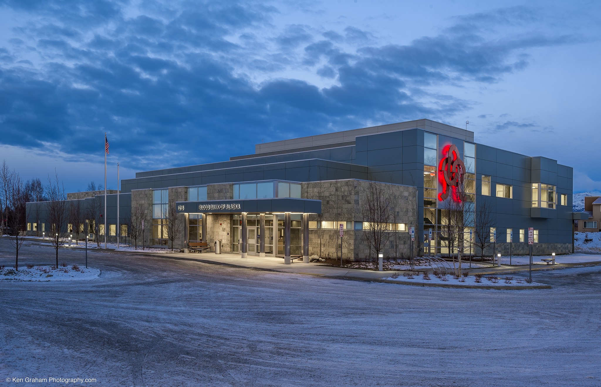 Exterior of blood bank of alaska