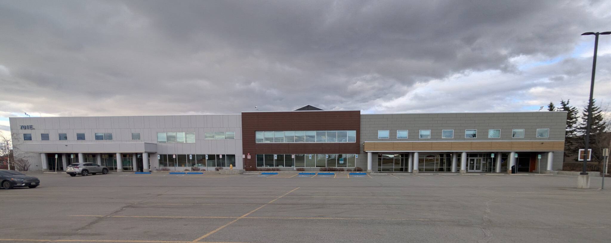 Tan office building